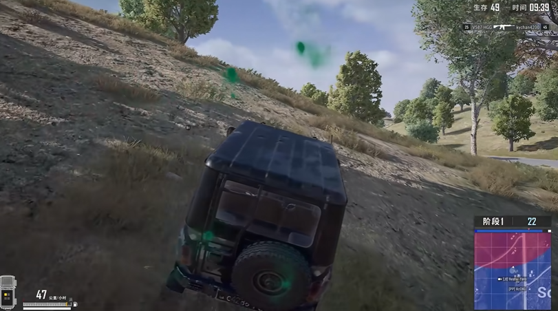 绝地求生怎么开爆胎的车