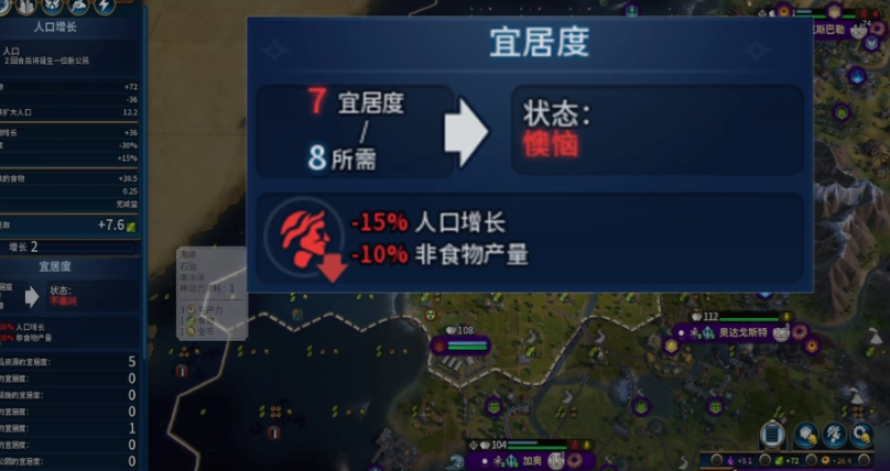 文明6宜居度影响什么